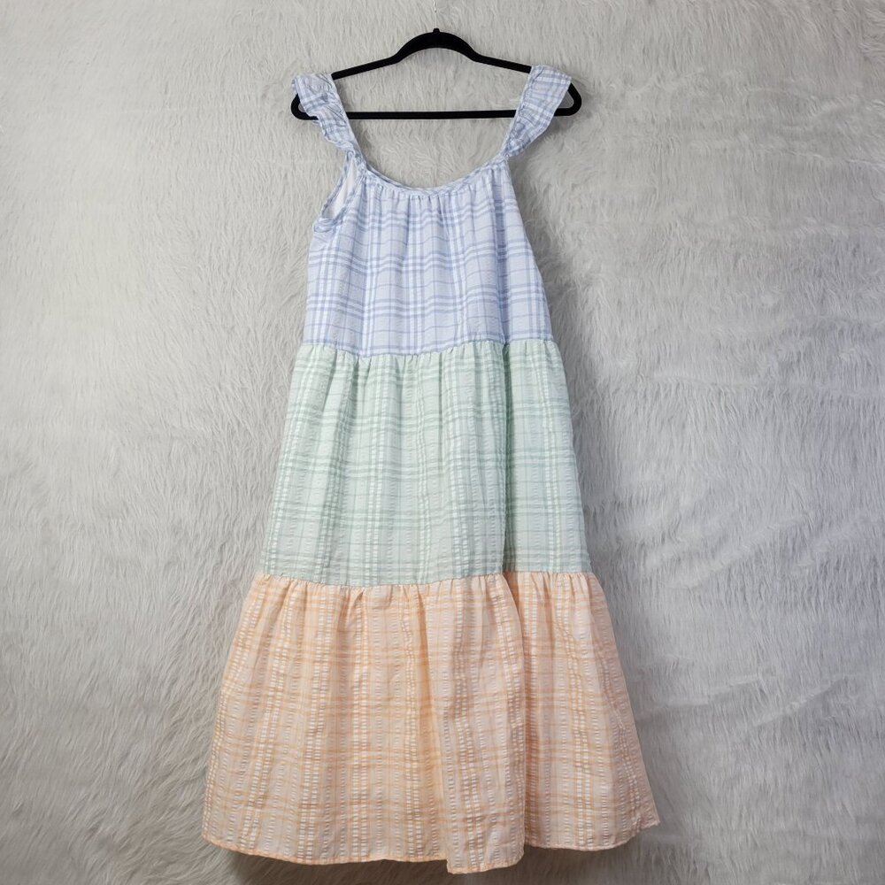 By The River Flutter Strap Multicolored Plaid Col… - image 3